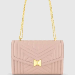 Quilted Napa Leather Handbag With Gold Hardware