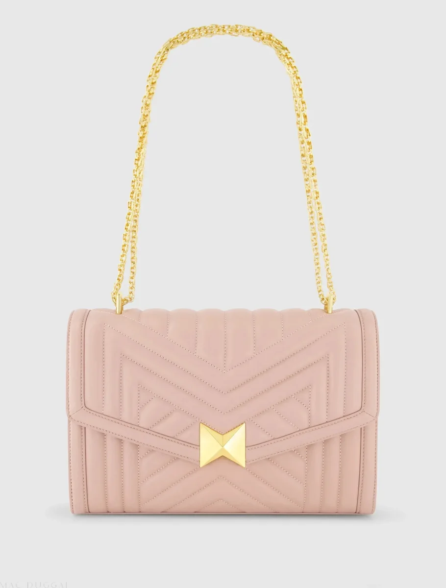 Quilted Napa Leather Handbag With Gold Hardware