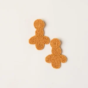 Lotus Beaded Earrings in Tangerine